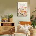 BBQCBA Christian Floral Scripture Canvas Wall Art Wildflower Bible Verse Posters Prints Steadfast Love Of Lord Religious Faith Wall Decor Picture for Living Room Bedroom Decoration (16x24in)