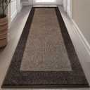 Machine Washable Kitchen Rug 32" x 72", Non Slip Indoor Door Rug, Absorbent Entrance Runner Rug for Bedroom, Hallway, Bathroom, Floor (Roll Packing), Brown