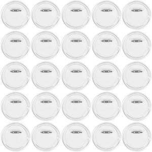 BUYGOO 25pcs 3.15 Inch Clear Acrylic Modern Button Badges with Pin, DIY Craft Buttons, School Projects, Gifts