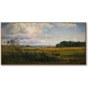 Large Vintage Landscape Wall Art - Framed Countryside Farmhouse Living Room Decor, Retro Nature Field Meadow Scenery Artwork for Home Bedroom Decorations 20"x40"