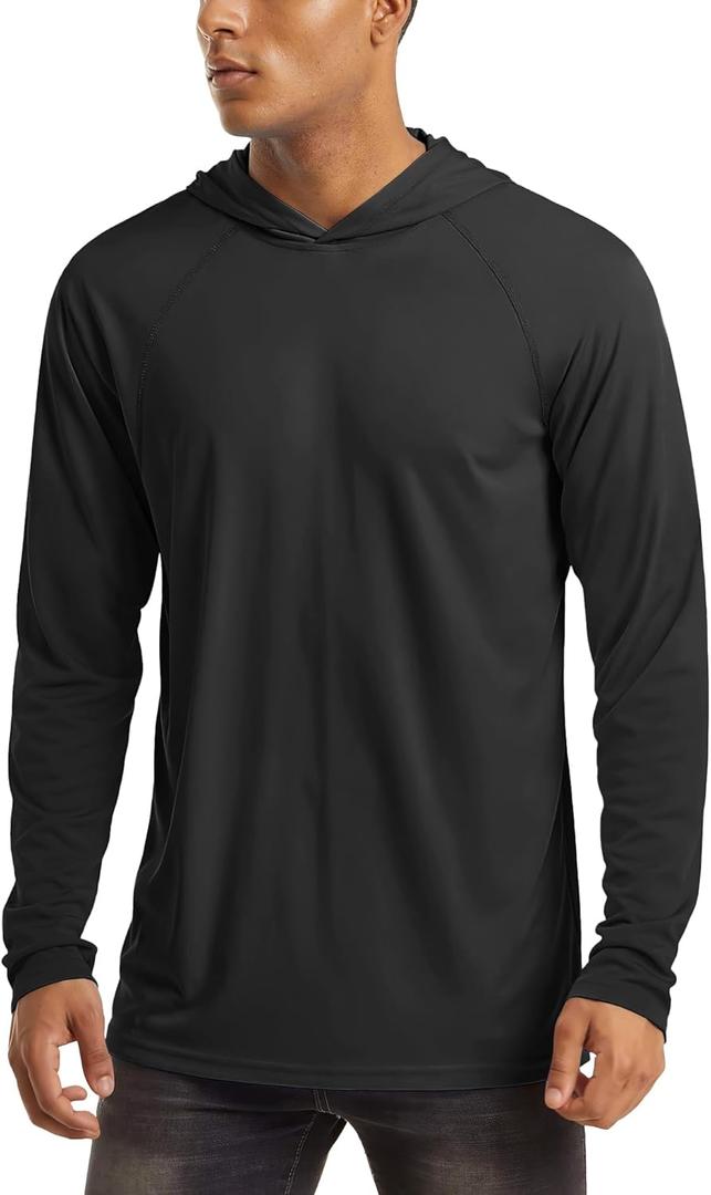 MAGCOMSEN Men's Hooded UPF 50+ Sun Protection T Shirts Long Sleeve Athletic Fishing Shirts Rash Guards (XX-Large, Black) MAGCOMSEN Men's Hooded UPF 50+ Sun Protection T Shirts Long Sleeve Athletic Fishing Shirts Rash Guards (XX-Large, Black)