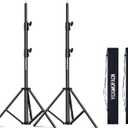 Heavy Duty Light Stand 9.2ft/280cm 10KG Max Load Spring Cushioned Aluminum Photography Light Stand with 1/4" Screw for Photography Softboxes Studio Shooting (2pack)