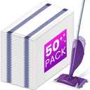 50 Count Disposable Wet Pads Refills for Swiffer Wet Jet Spray Mop, Mopping Pads Refills for All Hard Floors, Multi-Layer Thick and Absorbent Wet Jet Replacement Pad