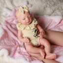 BABESIDE Silicone Baby Doll Lifelike Reborn Baby Dolls - 16 Inch (Weight 4 Lb) Full Platinum Silicone Reborn Baby Doll Slicone Full Body Anatomically Correct Sleeping Baby Girl with Gift Box (White)