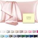 Mulberry Silk Pillow Cases for Hair and Skin King Size Silk Pillowcase with Zipper Soft Breathable Smooth Cooling Satin Silk Pillow Covers for Sleeping (Coral,20"X 36",1Pcs)