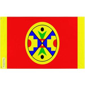 Natuaqanek Flag in Various Sizes 100% Polyester Print with Double Hem 3. White Stripe without Eyelets 90 x 150 cm (3. Bande blanche sans illets)