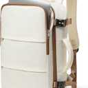 Travel Laptop Backpack For Women Men,Carry On Backpack,Airplane Travel Essentials For Women,Personal Item Travel Bag Laptop Work Backpacks,Beige Brown, Large Standard