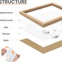 upsimples 12x18 Frame, Natural Solid Wooden Picture Frames, Display 11x17 with Mat or 12 x 18 Without Mat, Vertical or Horizontal Wall Hanging, 1 Pack, Natural