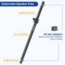 Vondynote Set of 2 Speaker Poles for Subwoofer Extended Speaker Pole Only Fits Subwoofers with 35mm Pole Mount, 32.8"-51.1" Height Adjustable