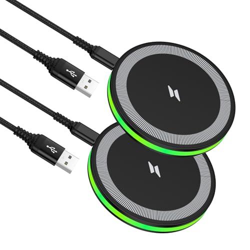2 Pcs Wireless Charger Samsung Fast Wireless Charging Pads Cell Phone Wireless Chargers Cargador inalámbrico para 2 Pack for Android Samsung Galaxy S26 S25 Ultra S24 S23 S22, iPhone 17 Pro Max Air 17 16 15