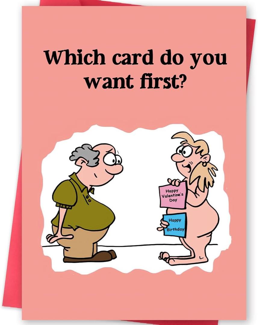 Missonemi Funny Valentines Day Birthday Card Gifts for Husband, Sweet Birthday Greetings Gifts for Someone Special Born on Valentines Day, Happy Vday Cards for Him (MS460)