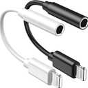 [Apple MFi Certified] iPhone 3.5mm Headphone Jack Adapter,2 Pack Apple Lightning to 3.5mm Earphones Jack Adapter Cord Dongle Aux Cable Converter Accessories Compatible with iPhone14 13 12 11/Xs/XR/8