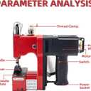 Electric Bag Sewing Machine - Ind. Handheld Bag Closer & Closing Stitcher GK9-900 for Woven Rice & Leather Bags