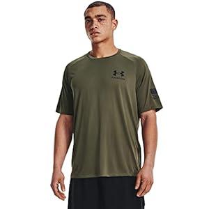 Under Armour Men's Freedom Tech Short Sleeve T-Shirt (Large, (393) Marine Od Green / / Black)