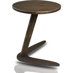 C-Shaped Handmade Solid Wood End Table, Side Table for Couches, Sofa Tables Slide Under Couch for Living Room, Over Couch TV Tray Table for Small Spaces (Medium, Dark Walnut)