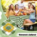 misaya 3 Packs Buffalo Disposable Table Cloth, 54 x 108 Inch Waterproof Plastic Tablecloth, Rectangle Sage Green and White Checkered Table Covers for Picnic, Birthday, Party