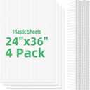 Plastic Sheets 24" x 36", 4mm Blank Yard Lawn Signs, 4 Pack Plastic Poster Board, Coroplast Sheets for Garage Yard Sale Sign, A-Frame, Warnings, Divider, Crafts, Packing (White)