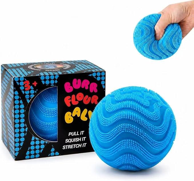 Fuzz Ball Squishy Stress Ball, Soft Fidget Squishy Fuzz Squeeze Ball, Squishy Ball Calming Tactile Grip for Focus & Relaxation (Blue)