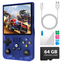 R36 Max Retro Handheld Game Console, Video Game Console with 64G Built-in 18000+ Games, 4000mAh Rechargeable, Support 30+ Simulators, Linux System, 4.0 Inch IPS Screen Portable Pocket Arcade (Blue) 