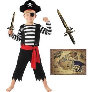 Morph Pirate Costume Kids, Boys Pirate Costume, Halloween Costumes For Kids, Boy Halloween Costumes (4-6 Years)
