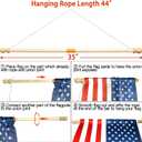 Anley 35" Wooden Banner Pole - Horizontal Flag Hanger for House Sports Dynasty Company - Easy Display for Flag Width Less Than 30" and Sleeve Over 1"