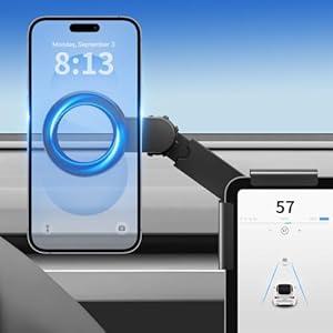 TSLDRV Magnetic Phone Mount for Tesla Model Y Juniper Model 3 Highland 2020-2026 for MagSafeStrongest Magnet Power Screen Phone Mount for Tesla Model Y Model 3 Accessories 2020-2026 Glossy : Cell Phones & Accessories