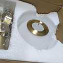 Modern Wall Sconce Industrial Mid Century Bathroom Vanity Wall Light with White Globe Glass Lampshade Brushed Brass Finished Lighting Fixture (Gold Color)