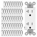 CML 20 Amp Decorator Receptacle Outlet with Tamper Resistant (TR), Standard Electrical Wall Outlet, 20A/125V, UL Listed, White, 50 Pack