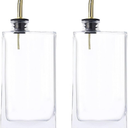 WAFJAMF Cruet Oil and Vinegar Bottles Set with Wire Caddy, Oil Container Cruet Set, Two 6 Oz. Square Glass Bottles,