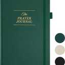 Prayer Journal for Men and Woman - 60 Weeks Bible Journal with Prompts, Verse and Scripture - Devotional Journal for Women and Men, Bible Study Journal for Christians, Pine Green