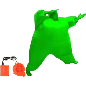 Qshine Adult Inflatable Full Body Jumpsuit Cosplay Costume Halloween Funny Fancy Dress Blow Up Party Toy (Green)
