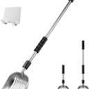 Depets Cat Litter Scoop, Metal Litter Scooper with Deep Shovel, Detachable Long Handle Cat Litter Sifter with Holder, Large Durable Cat Litter Shovel with Foam Pad Grip for Easy Sifting
