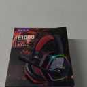 EKSA E1000 Gaming Headset, Computer Headphones with Noise Canceling Mic & RGB Light, 7.1 Surround Sound, Compatible with PC, PS4 PS5 Console, Laptop (Red)
