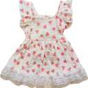 QWINEE Cute Flower Pattern Dog Dress Ruffle Trim Princess Dress Cat Vest Dress Lace Trim Summer Dress Pet Clothes for Small Medium Cats Dogs Kitten Puppy Pink S