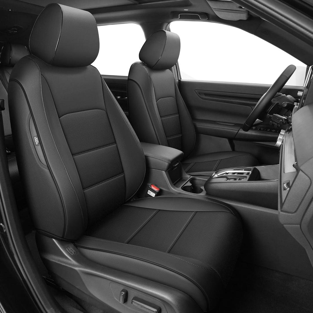 AOMSAZTO Custom Fit Car Seat Covers for Honda CRV: 2023 2024 2025 2026 Full Set Faux Leather Car Seat Cover Waterproof (5 Seats,Black)