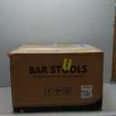 Zesthouse Natural Rattan Bar Stools Set of 2, Modern Counter Height Stools with Solid Wood Back, 26'' Counter Height Chairs, Mid Century Cantilevered Bar Chairs for Kitchen Island, Faux Leather Brown