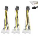 3-Pack 8 pin PCIe to Dual Molex Female to Male Cable Compatible with EVGA GeForce, Gigabyte, Sapphire, and XFXsit for Video Card Pci-e ATX PSU Power Supply.