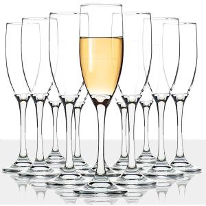 UMI UMIZILI Classic Champagne Flutes, Set of 12, 6 Oz Premium Stemmed Champagne Glasses, Sparkling Wine Glass, Crystal Clear
