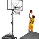 Portable Basketball Hoop 44 Inch Outdoor Backboard, 10FT Height Adjustable Basketball Goal for Teens, Kids and Adults, Play in Yard Park Gym Driveway Indoors