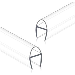 Glass Shower Door Seal Strip, 2 Pcs 3/8" x 39" U-Type Side Seal Strip for 3/8 Inch Glass, Ultra-Clear Frameless Shower Door Side Seal, Stop Shower Leaks & Create Water Barrier, Polycarbonate