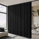 MIULEE 100% Blackout Room Divider Curtains, Extra Wide Ceiling Halloween Panel Sound Proof Thermal Privacy Drapes for Living Room Bedroom Sliding Door, Ceiling Track, W100 x L84 Inch, Black, 1 Panel