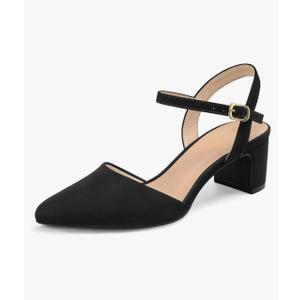 mysoft Women's Pumps 2 Inch Chunky Block Heel Pointed Toe Ankle Strap Slingback Wedding Party Dress Shoes 9