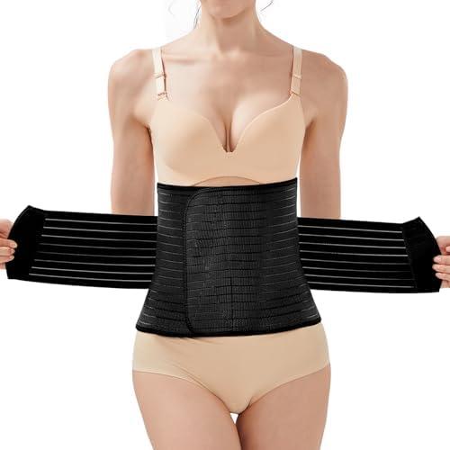 Postpartum Belly Band for C-Section Recovery: Lightweight Breathable Abdominal Binder Post Surgery for Women Waist Support Stomach Compression - After Birth Belly Wrap Waist Trainer Tummy Tuck Recovery Girdle, L