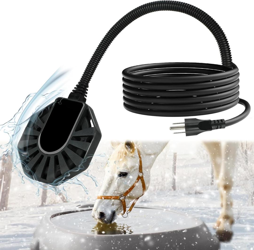 500W Horse Water Heater Aluminum Cast, Thermostatic Control Farm De-Icer, Utility Pond De-icer for Livestock Poultry Birds Horses Cows Wildlife Drinking for Winter