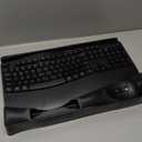 Wireless Keyboard and Mouse Combo, 2.4G Full Size Wave Keys Ergonomic Keyboard with Wrist Rest and 3Level DPI Adjustable Wireless Ergonomic Mouse for Windows, Mac OS Desktop/Laptop/PC(Black)