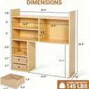 deli Desktop Bookshelf, High-Capacity Desk Hutch Organizer, Natural, 35.4"L x 10"W x 35.4"H