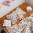BuLuTu Soft Cotton Muslin Kids Toddler Pillowcases Hibiscus Flowers Pattern, Shabby Chic Floral Nursery Pillow Case 14"x20" for Boys Girls, Durable Pillow Cover Ruffle Edges Travel Pillow Cases
