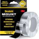 Scotch-Mount Multi-Purpose Gel Tape, Double-Sided Tape for Heavy Duty Applications, Removable Mounting Tape, Nano Tape, Water-Resistant Clear Mounting Tape, Holds up to 20 lbs, 1-Pack
