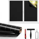 Blackout Window Privacy Film, Removable Window Cover Static Cling, Darkening Light Heat Blocking, Window Tint for Home Garage Bedroom Day Sleep, Black 23.6 Inch * 78.74 Inch