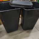 United Solutions 32 Gallon Wheeled Outdoor Garbage Can with Attached Snap Lock Lid and Heavy-Duty Handles, Black, Heavy-Duty Construction, Perfect Backyard, Deck, or Garage Trash Can, 2 Pack
